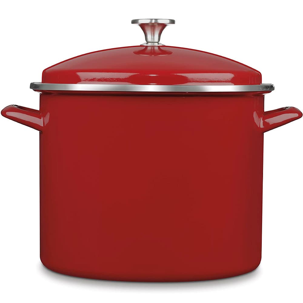 Panela Cuisinart Stockpot Chef's Esmalte Vermelho 12 Litros - Eos126-28R - Roma Shopping - Seu Destino Para Compras No Paraguai