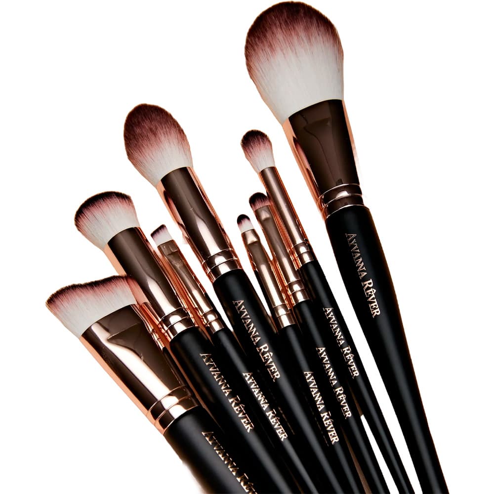 Ayvanna Kit de Pinceis de Maquiagem Rever Ouro Rosa/Preto - Roma Shopping - Seu Destino Para Compras No Paraguai