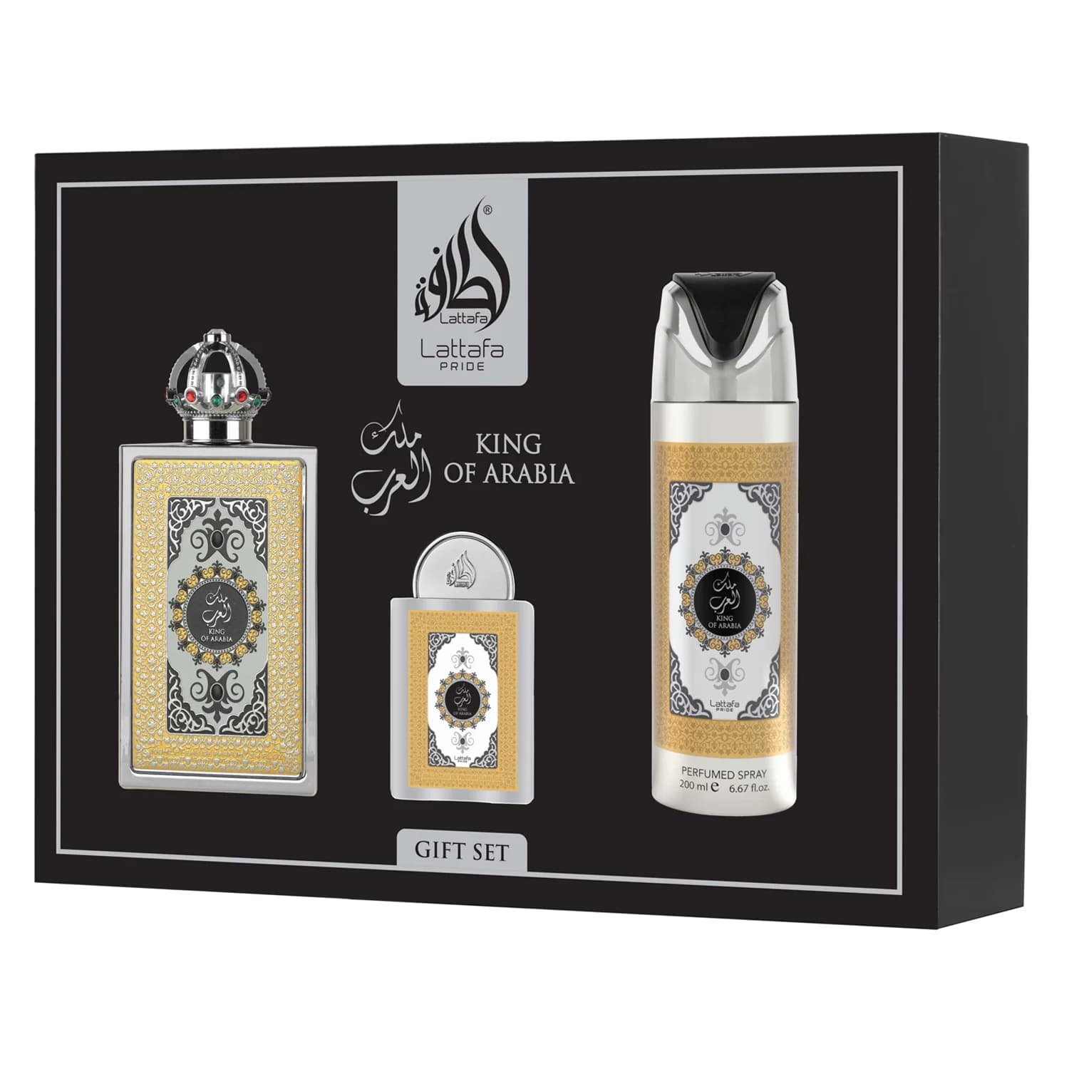 Lattafa Kit King of Arabia Gift Set - 3 Unidades EDP