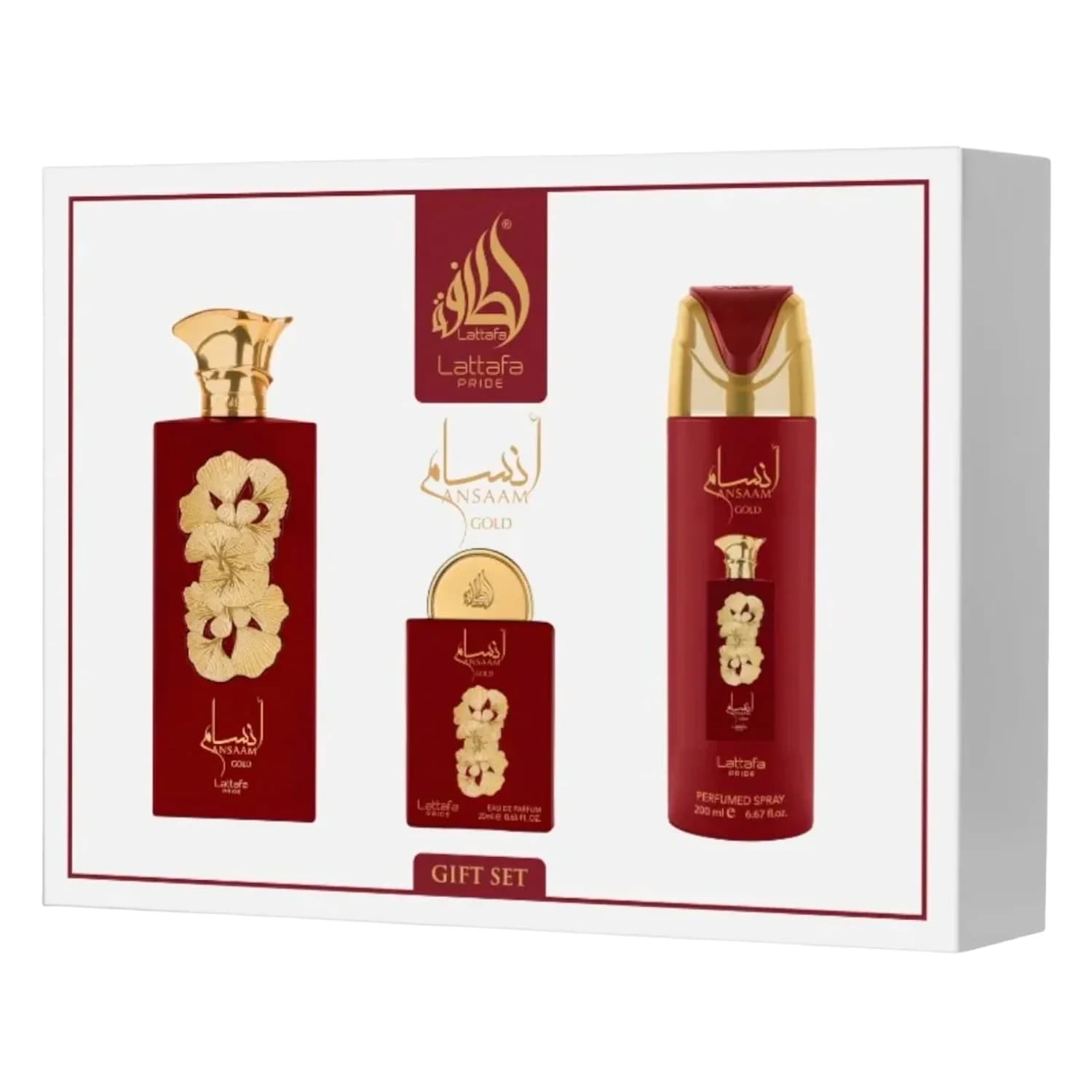 Lattafa Kit Pride Ansaam Gold Gift Set - 3 Unidades EDP