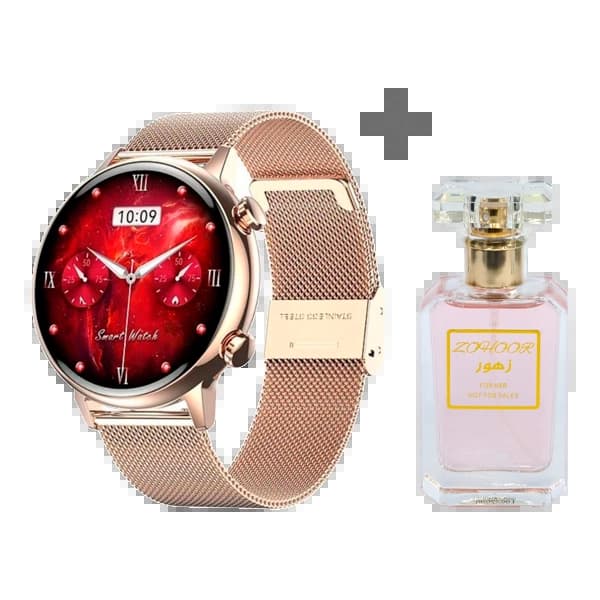 Ralph Lauren Kit Relogio G-Tide Romance Lady Time Com Bluetooth - Prata Branco + Zohoor 30ml