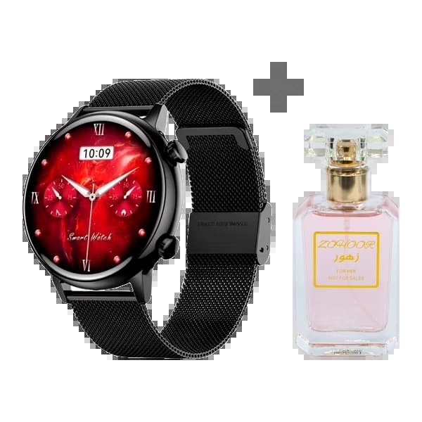 Ralph Lauren Kit Relogio G-Tide Romance Lady Time Com Bluetooth - Preto + Zohoor 30ml