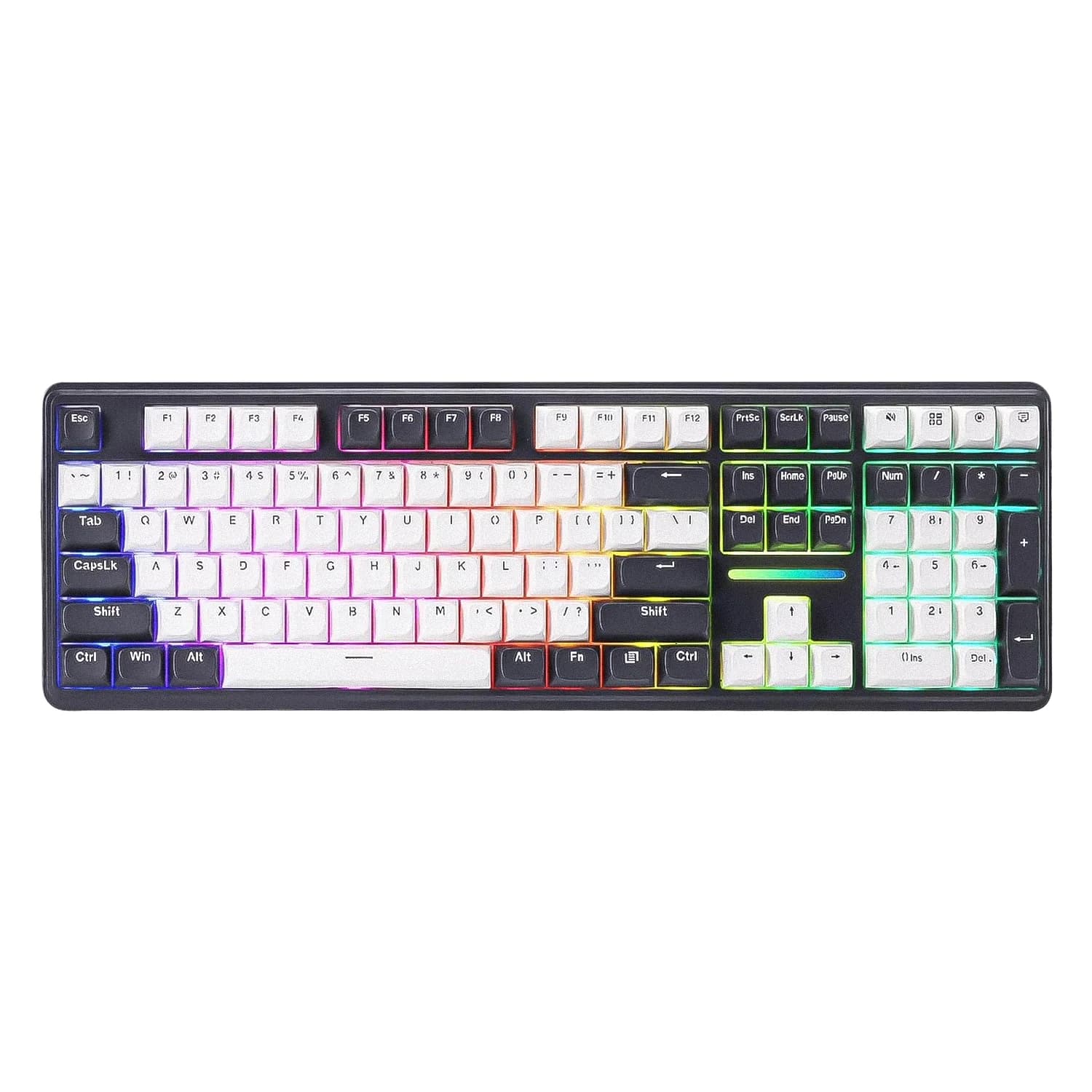 Redragon Teclado Gamer Redragon Antonium Pro K745WB RGB Sem Fio - Branco e Preto