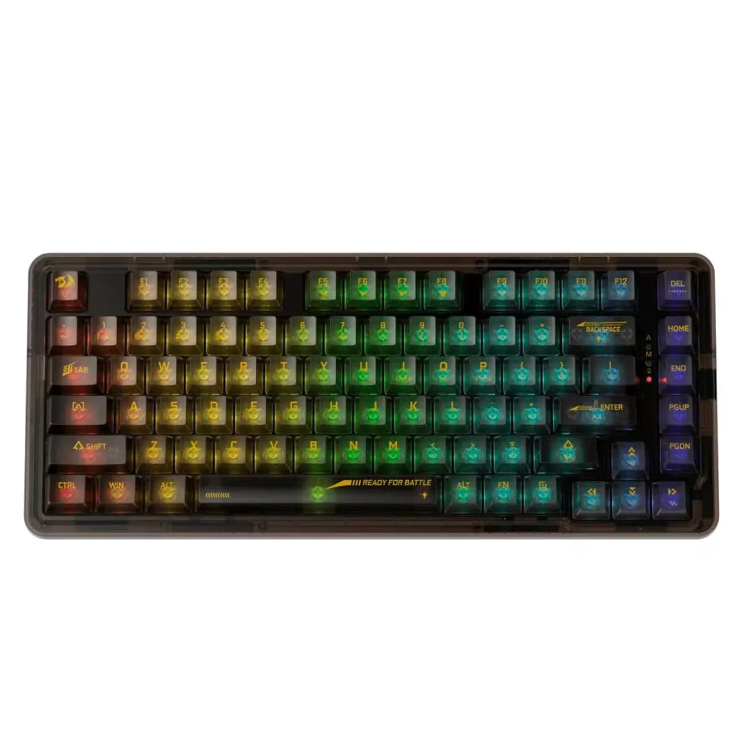 Redragon Teclado Gamer Redragon ELF Pro K649CTB RGB Switch Translucent Custom Layout 78% Sem Fio - Preto