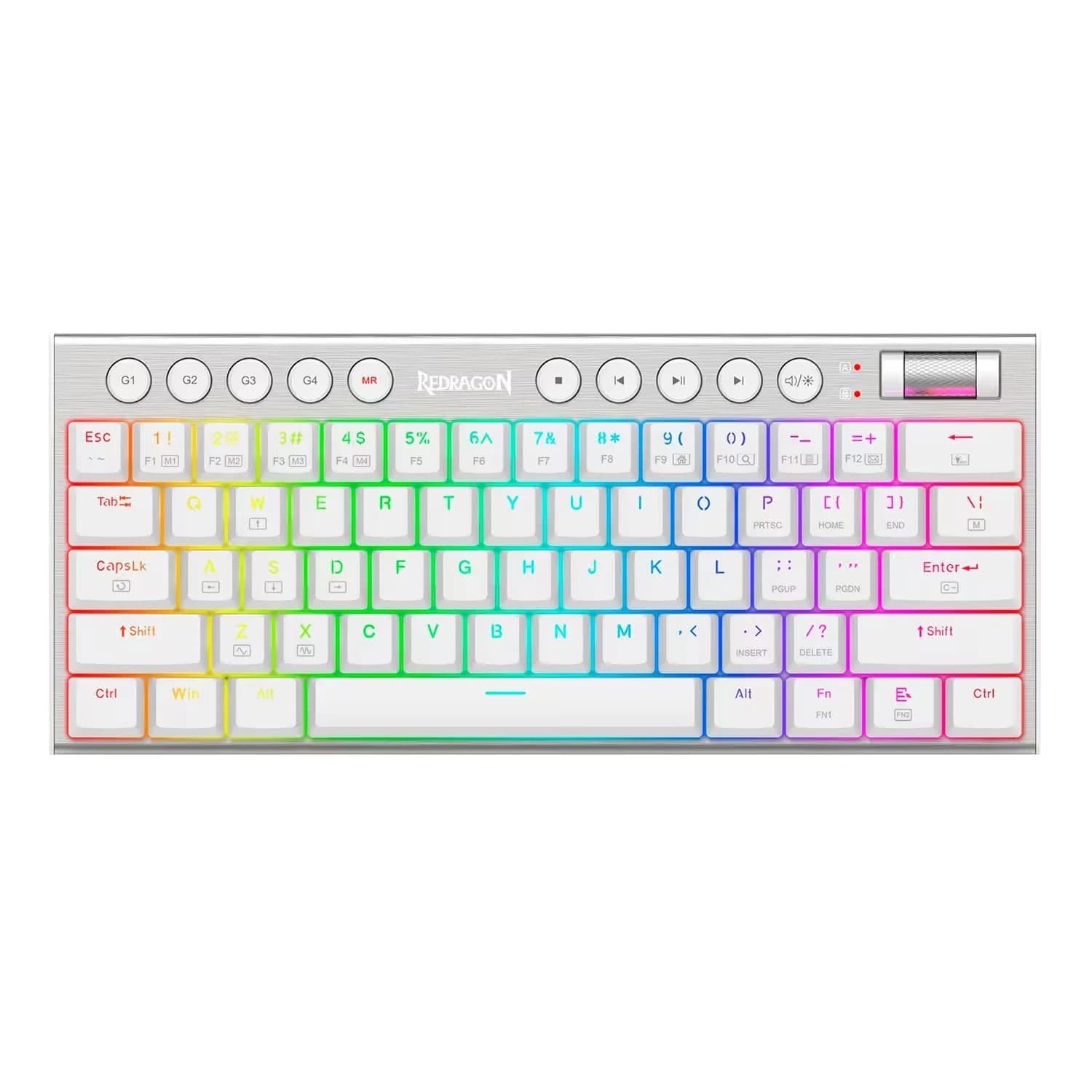 Redragon Teclado Gamer Redragon Horus Mini Pro K632W-RGB-PRO RGB Switch Red Layout 60% Wired - Branco