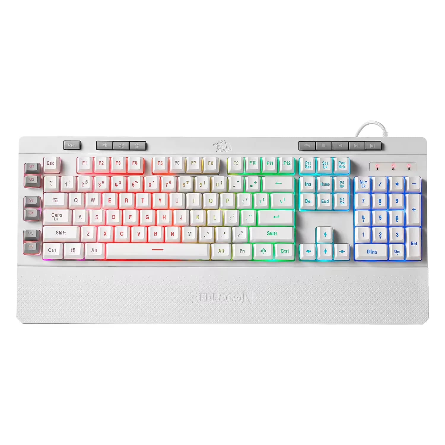 Redragon Teclado Gamer Redragon Shiva Lunar White K512W-RGB - Branco