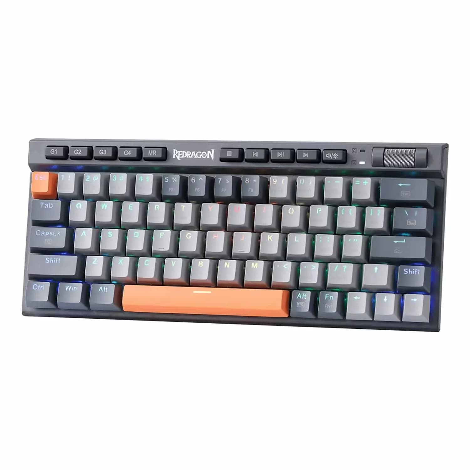 Redragon Teclado Gamer Redragon Traric Pro K634GG RGB Switch Red Layout 60% Sem Fio - Cinza