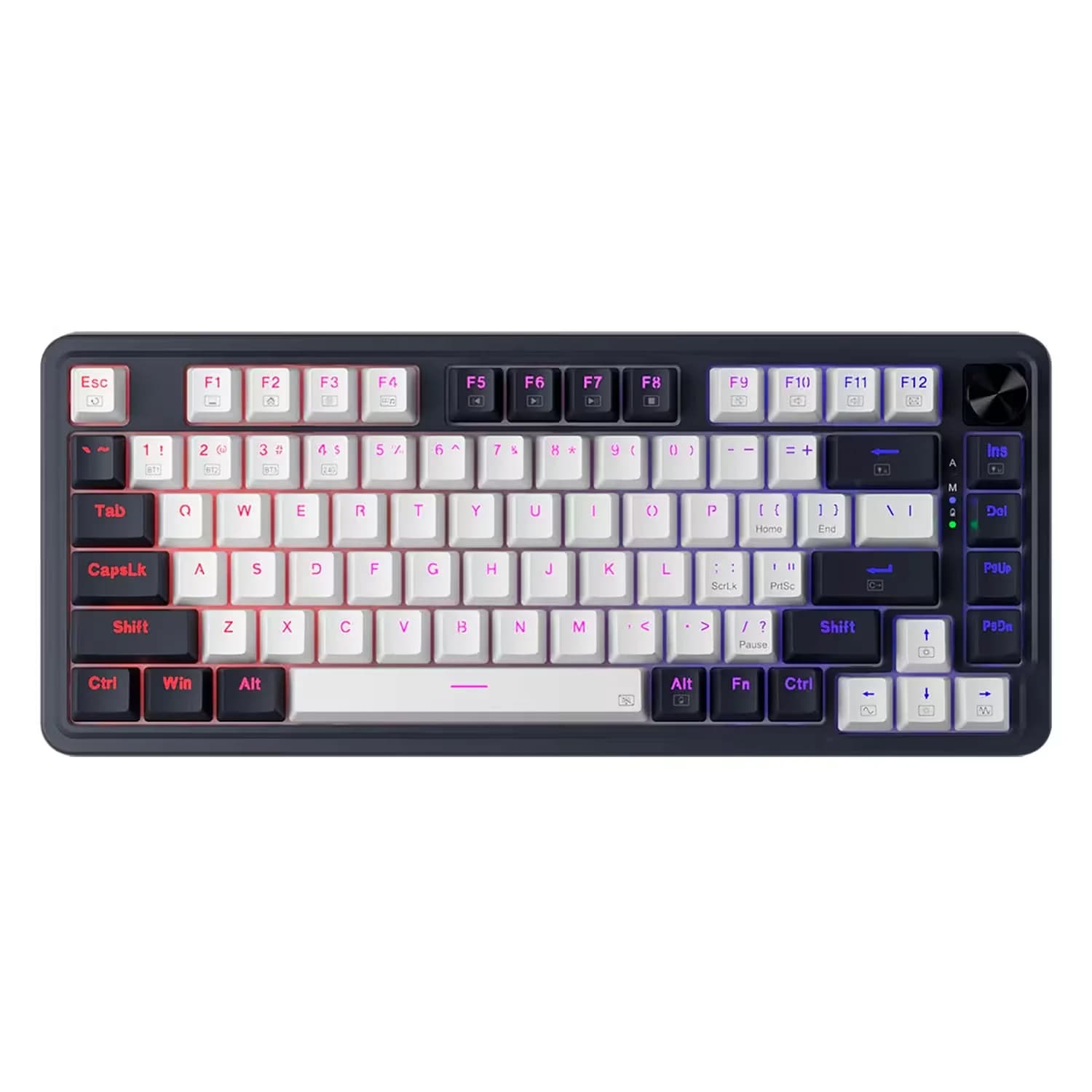 Redragon Teclado Gamer Redragon Ucal K673WB Pro Sem Fio - Branco Preto