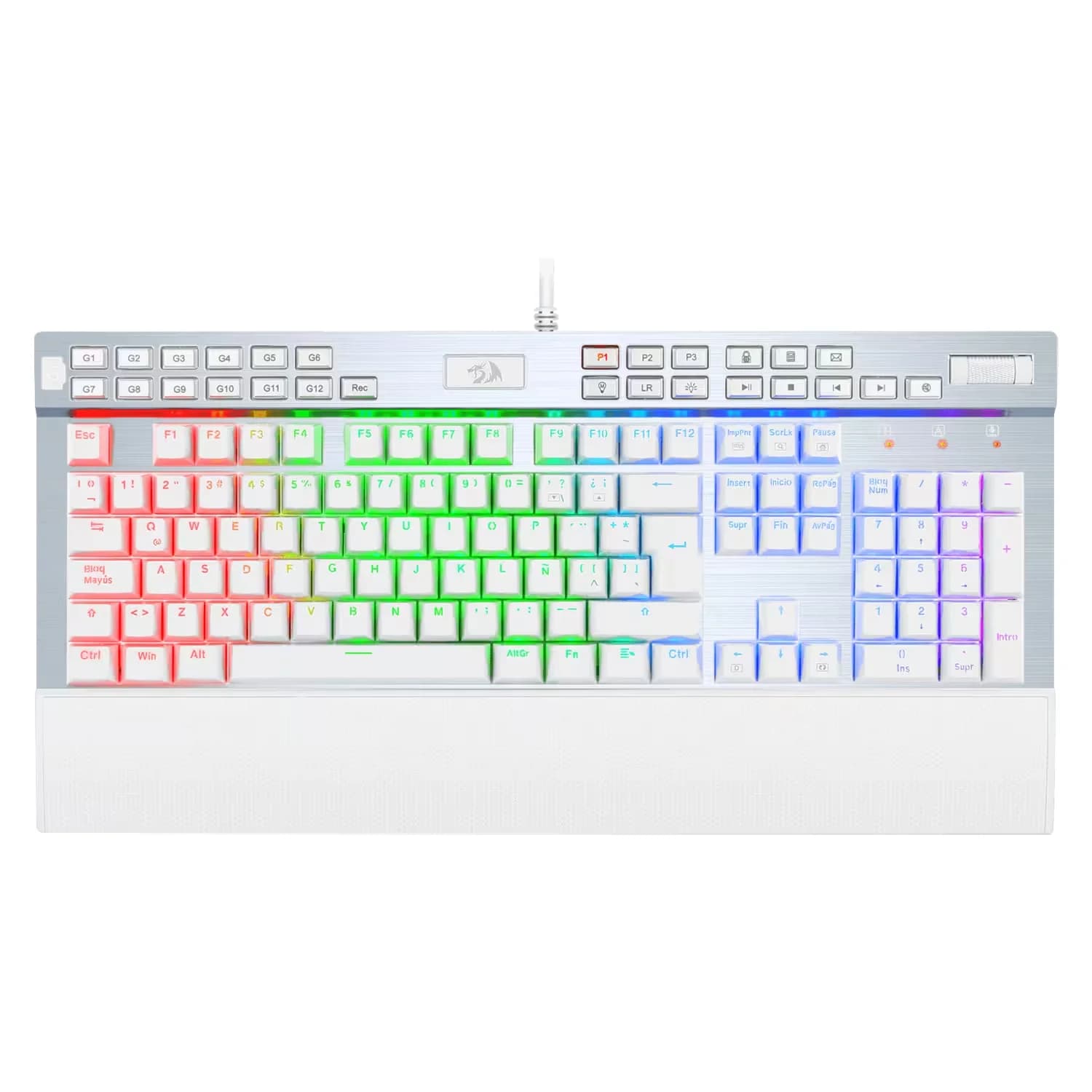 Redragon Teclado Gamer Redragon Yama K550W-RGB-1-SP RGB - Branco