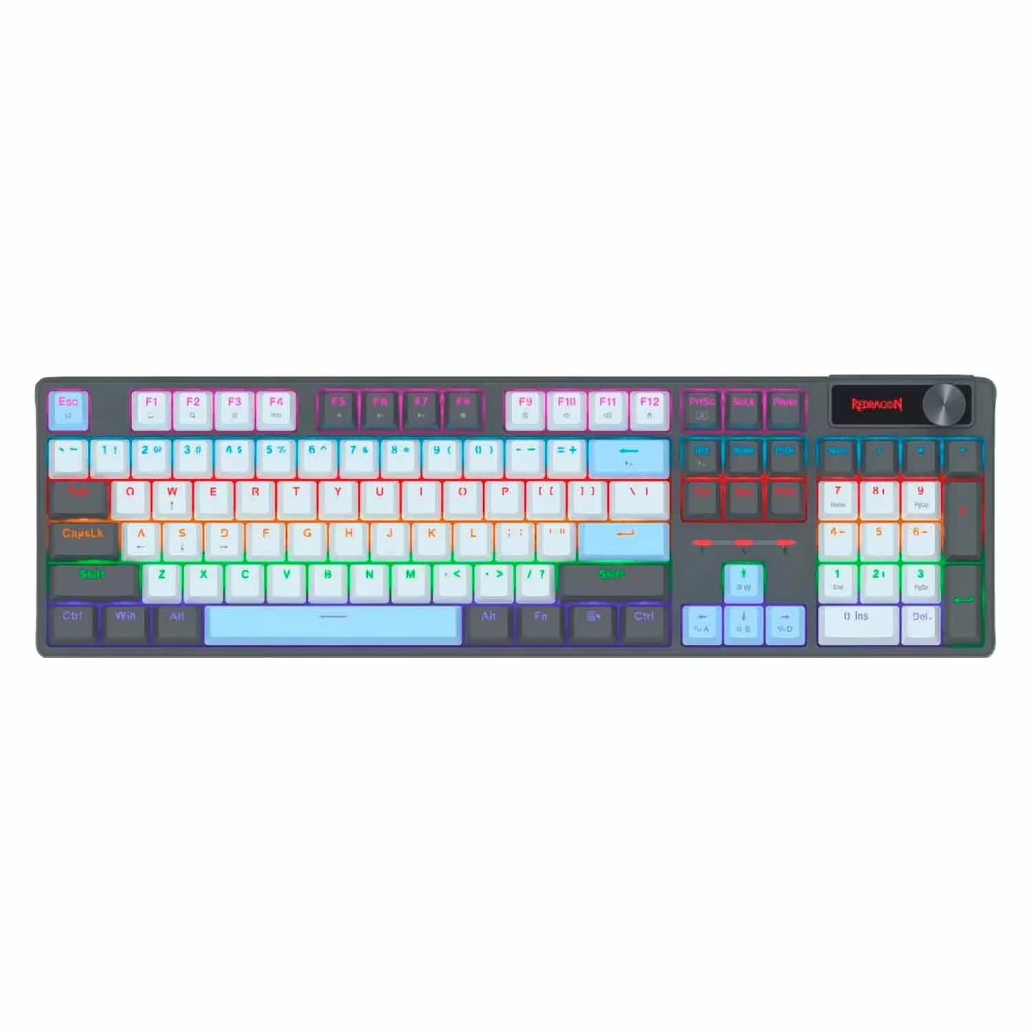 Redragon Teclado Redragon Caesura K718GB Rainbow Wired - Cinza