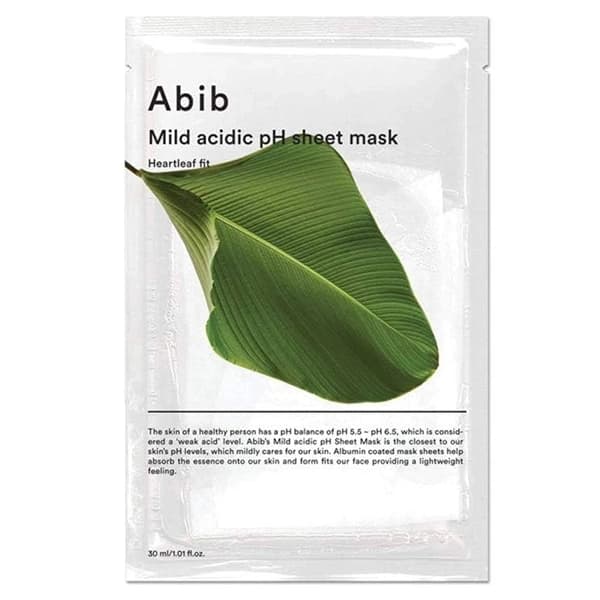 Abib Máscara Facial Abib Mild Acidic Ph Sheet Mask Heartleaf Fit - 10 Unidades
