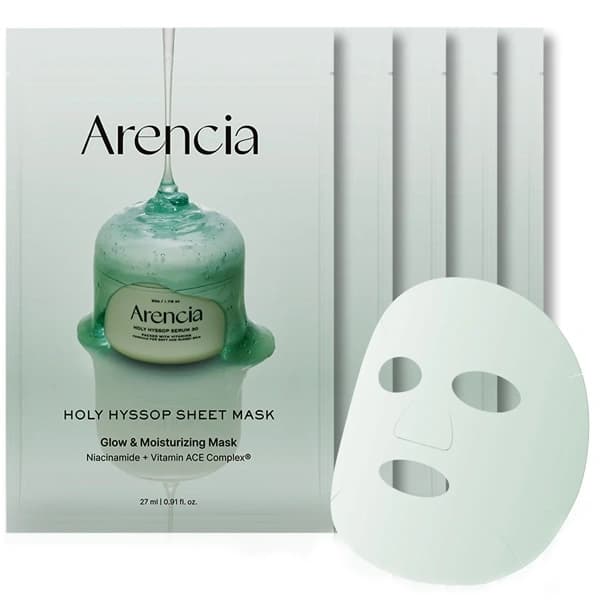 Arencia Máscara Facial Arencia Holy Hyssop Sheet - 5 Unidades