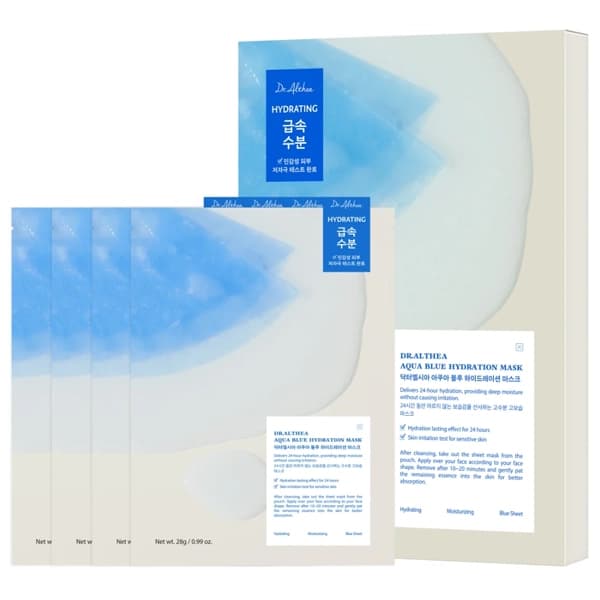 Dralthea Máscara Facial Dr. Althea Aqua Blue Hydration Mak - 4 Unidades