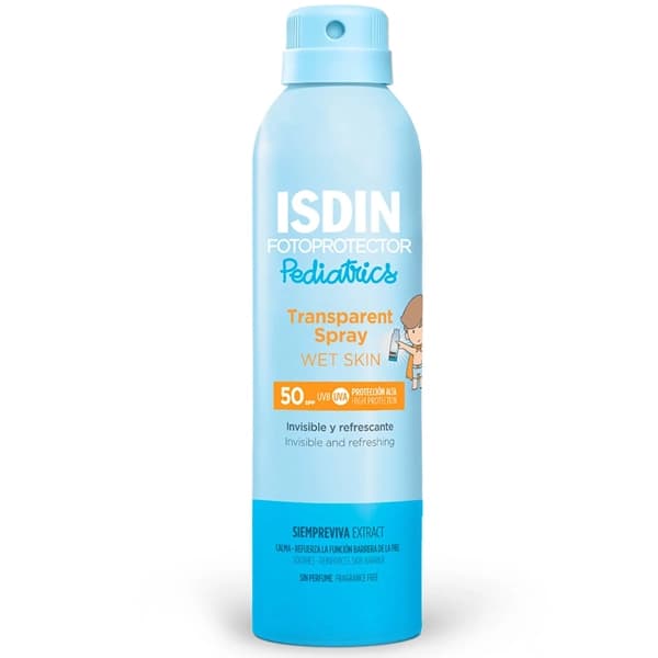 ISDIN Protetor Solar Transparent Spray Wet Skin Pediatrics Spf 50 250 Ml