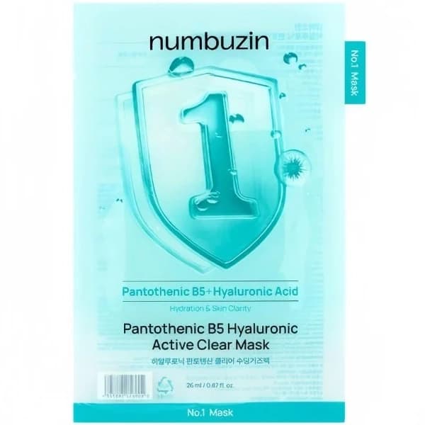 Numbuzin Máscara Facial Hidratante Numbuzin No.1 Pantothenic B5 Hyaluronic Active - 1 Unidade