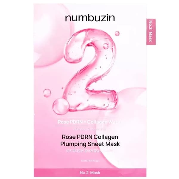 Numbuzin Máscara Facial Hidratante Numbuzin No.2 Rose Pdrn Collagen Plumping - 1 Unidade