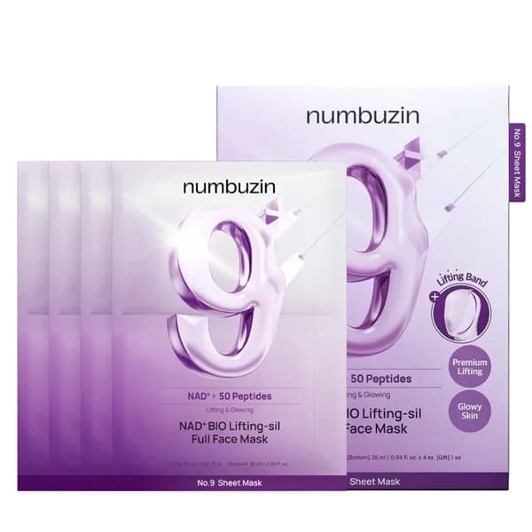 Numbuzin Máscara Facial Numbuzin No.9 Nad Bio Lifting-Sil Full Face - 4 Unidades