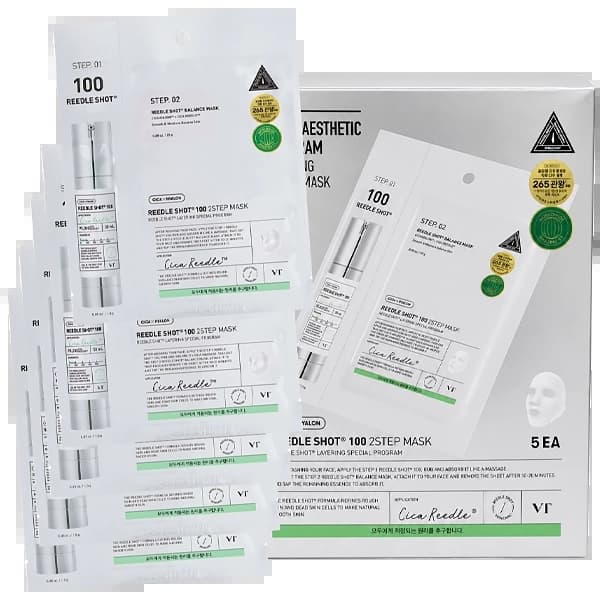 Vt-Cosmetics Máscara Facial Vt Cosmetics Reedle Shot 100 2-Step - 5 Unidades
