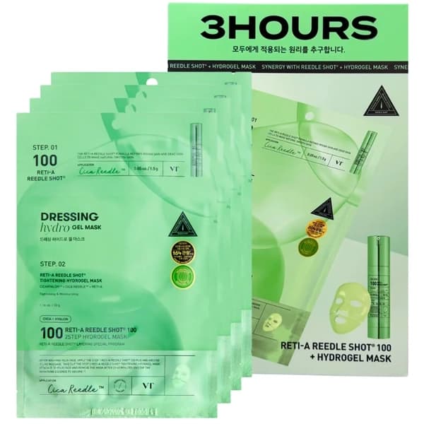 Vt-Cosmetics Máscara Facial Vt Cosmetics Reti-a Reed Shot 100 2-Step Hydrogel - 4 Unidades