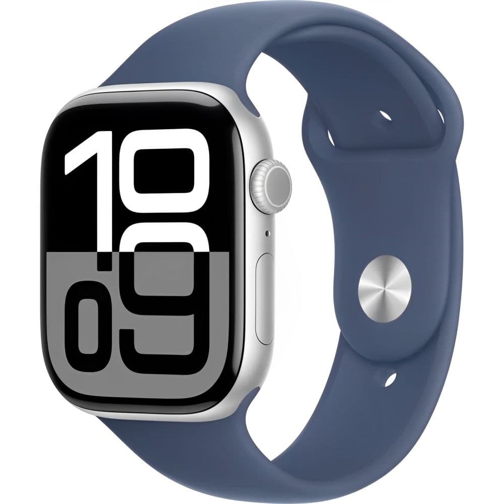 Apple Watch S10 MWWM3LW Gps Wide Angle Oled Pulseira Sport Band Aluminium Case Denim Prata
