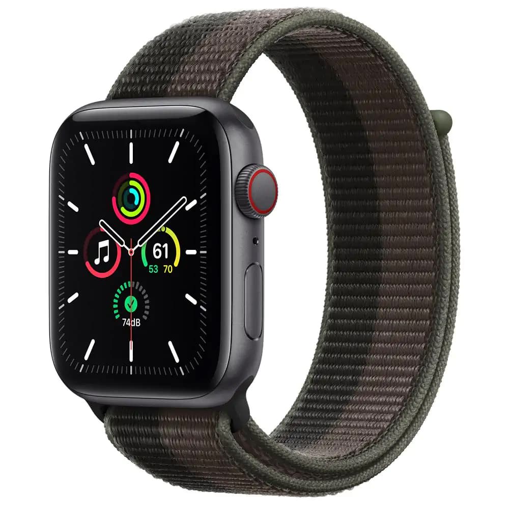 Apple Watch Se MKRT3LZ Pulseira Sport Loop Gps Cellular Aluminium Case Space Tornado Cinza