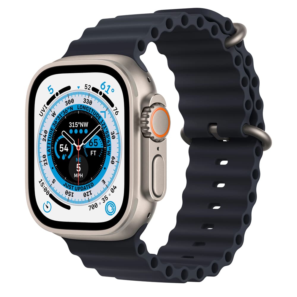 Apple Watch Ultra MQET3LZ Action Button Sirena 86DB Pulseira Ocean One Size Case Midnight Titanio