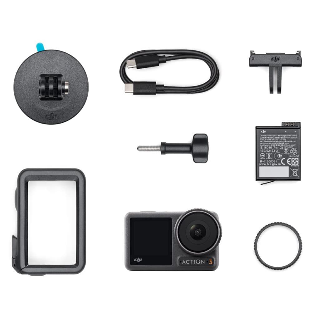 Dji Camera Acao Dji Osmo Action Standard Combo Ultra 4K Dupla Acessorios Preto