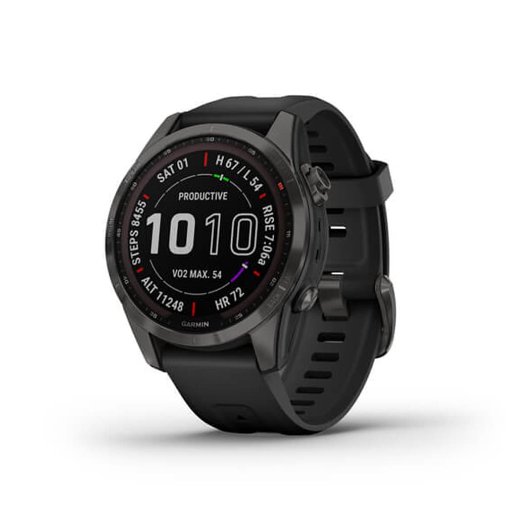 Sapphire Smartwatch Garmin Fenix 7S Sapphire Solar Wi Fi Atm Carbon Dlc Cinza