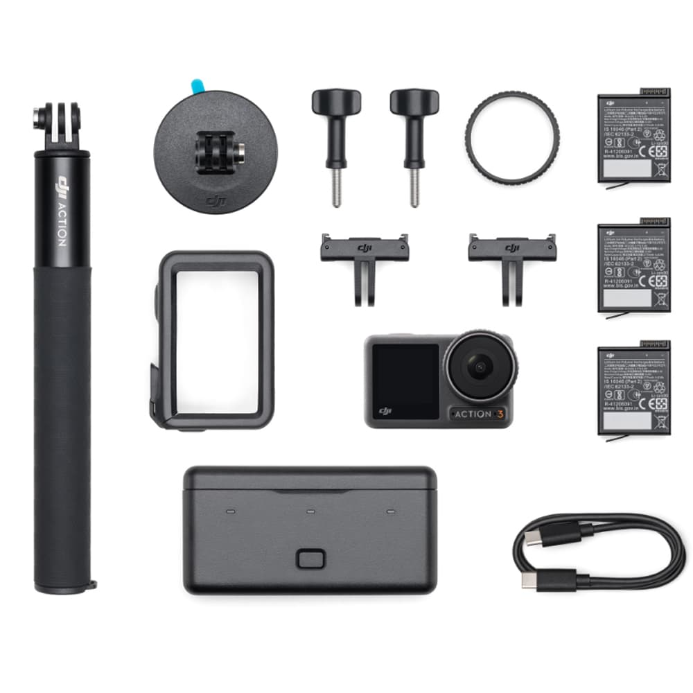 Dji Camera Acao Dji Osmo Action Adventure Combo Ultra 4K Dupla Acessorios Preto