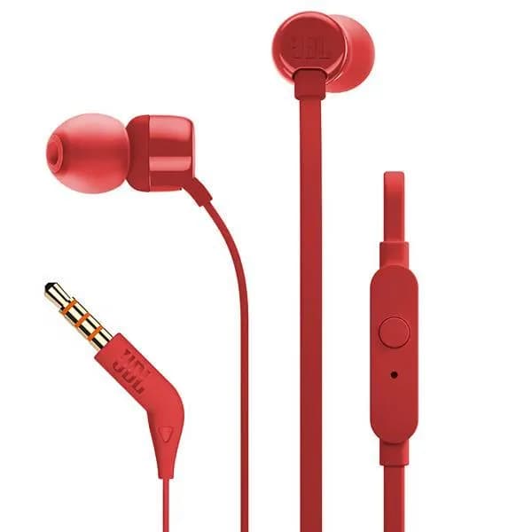 Fone de Ouvido JBL TUNE110 com Microfone e Cabo de 1.1 Metros - Vermelho