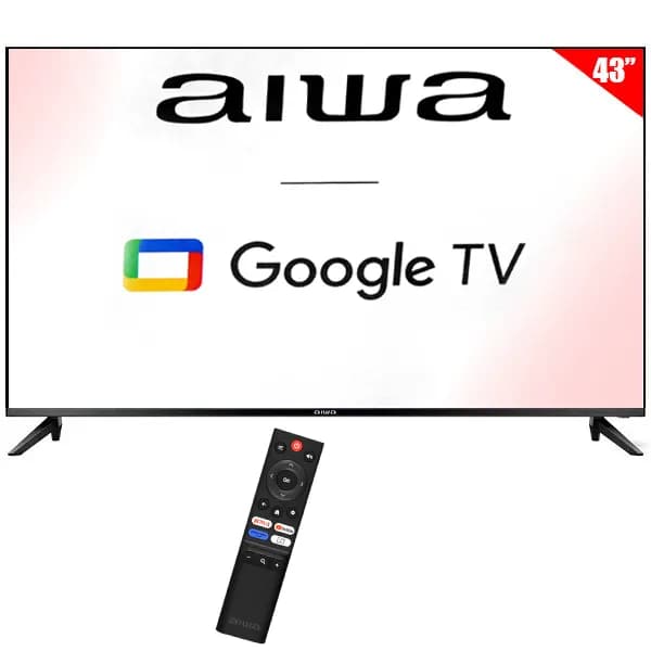 Smart TV LED 43" Aiwa AW43B4SMFL Full HD Google TV Wi-Fi Bluetooth com Conversor Digital