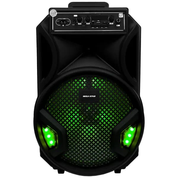 Caixa de Som MegaStar SPA124BT 12" 20.000 watts P.M.P.O com Bluetooth USB FM Auxiliar - Preta
