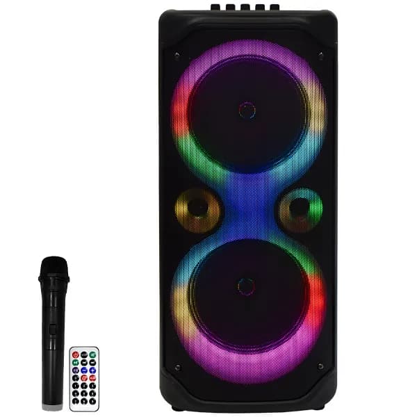 Caixa de Som Prosper P-1828 2 de 8" 5.000 watts P.M.P.O com Bluetooth USB FM - Preta