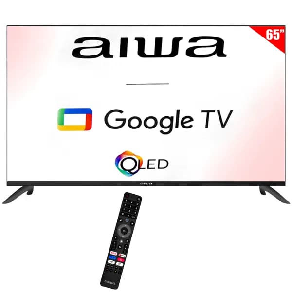 Samsung Smart TV QLED 65" Aiwa AW65B4QFG 4K Ultra HD Google TV Wi-Fi Bluetooth com Conversor Digital