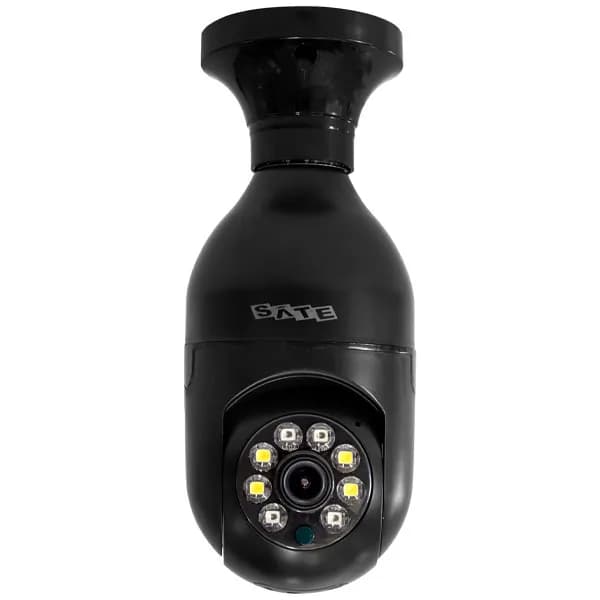 Satellite Camera Ip Satellite CAM031 Wi Fi Microfone Preta
