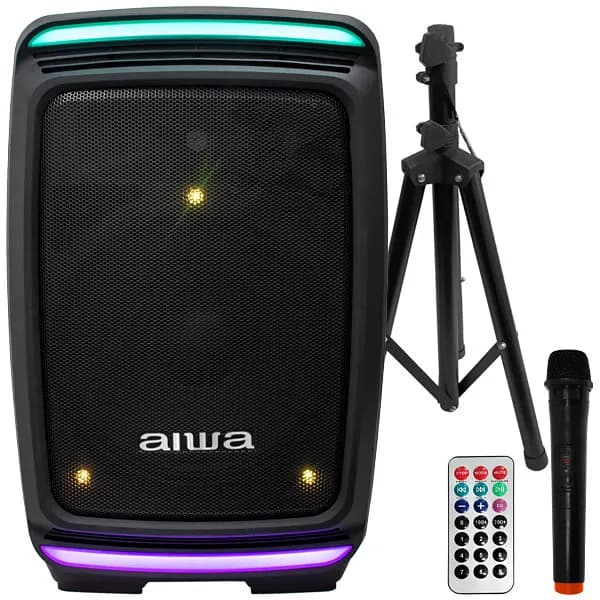 Caixa de Som Aiwa AWSP14TW 14" 1.000 watts P.M.P.O com Bluetootth e USB Bivolt - Preto