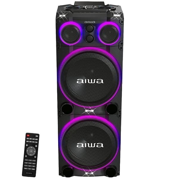 Caixa de Som Aiwa AWPOC15 2 de 15" 4.000 watts P.M.P.O com Bluetooth USB - Preta