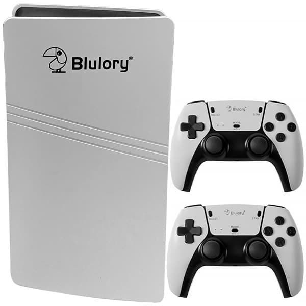 Console Blulory Game Stick RS5 4K Ultra HD com 2 Controles - Branco Preto