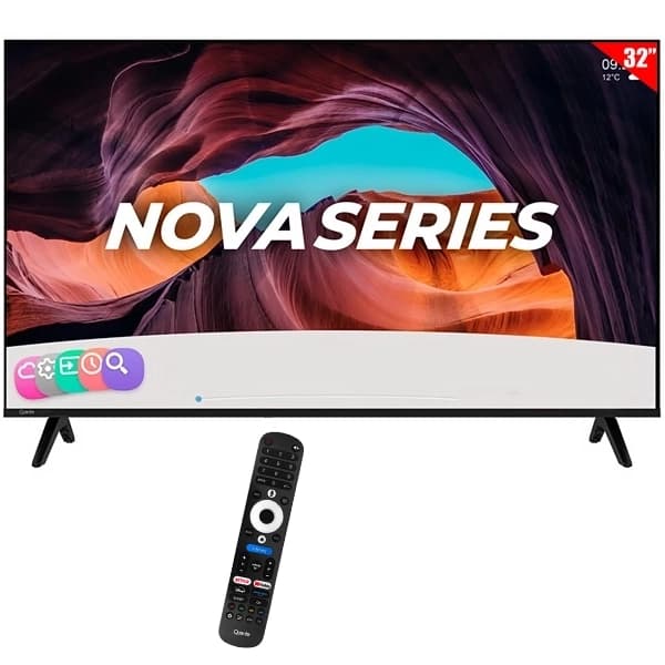 Smart TV LED 32" Quanta QTWTV32 HD Whale OS Wi-Fi Bluetooth com Conversor Digital