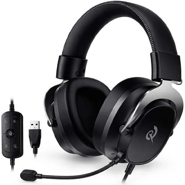 Headset Gaming QCY Heroad VT200 Pro BH25H8GMA com USB para PC PS4 PS5 - Preto