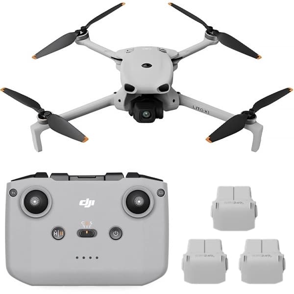 Drone DJI Lito X1 Fly More Combo (DJI RC-N3) Anatel 4K com GPS - Cinza Claro