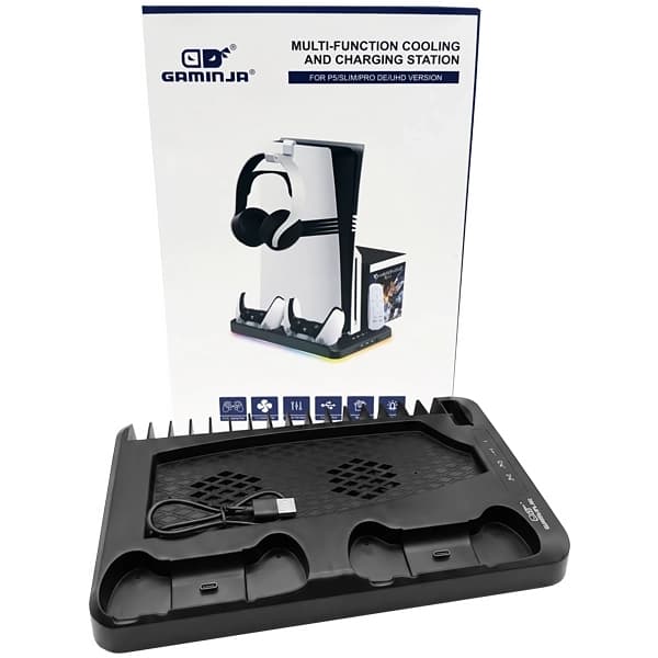 Sony PlayStation Suporte com Base de Recarga GAMINJA P58 para PlayStation 5 - Preto