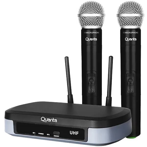 Quanta Sistema Microfone Quanta QTMWU104 Microfones Bivolt Preto