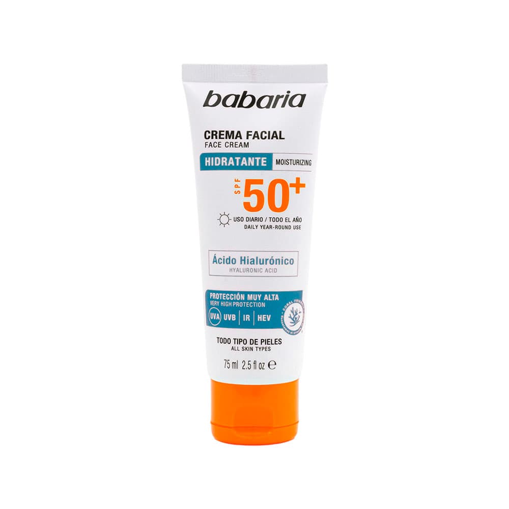 Babaria Crema Facial Babaria Solar Ácido Hialurónico Hidratante Spf50+ 75 Ml