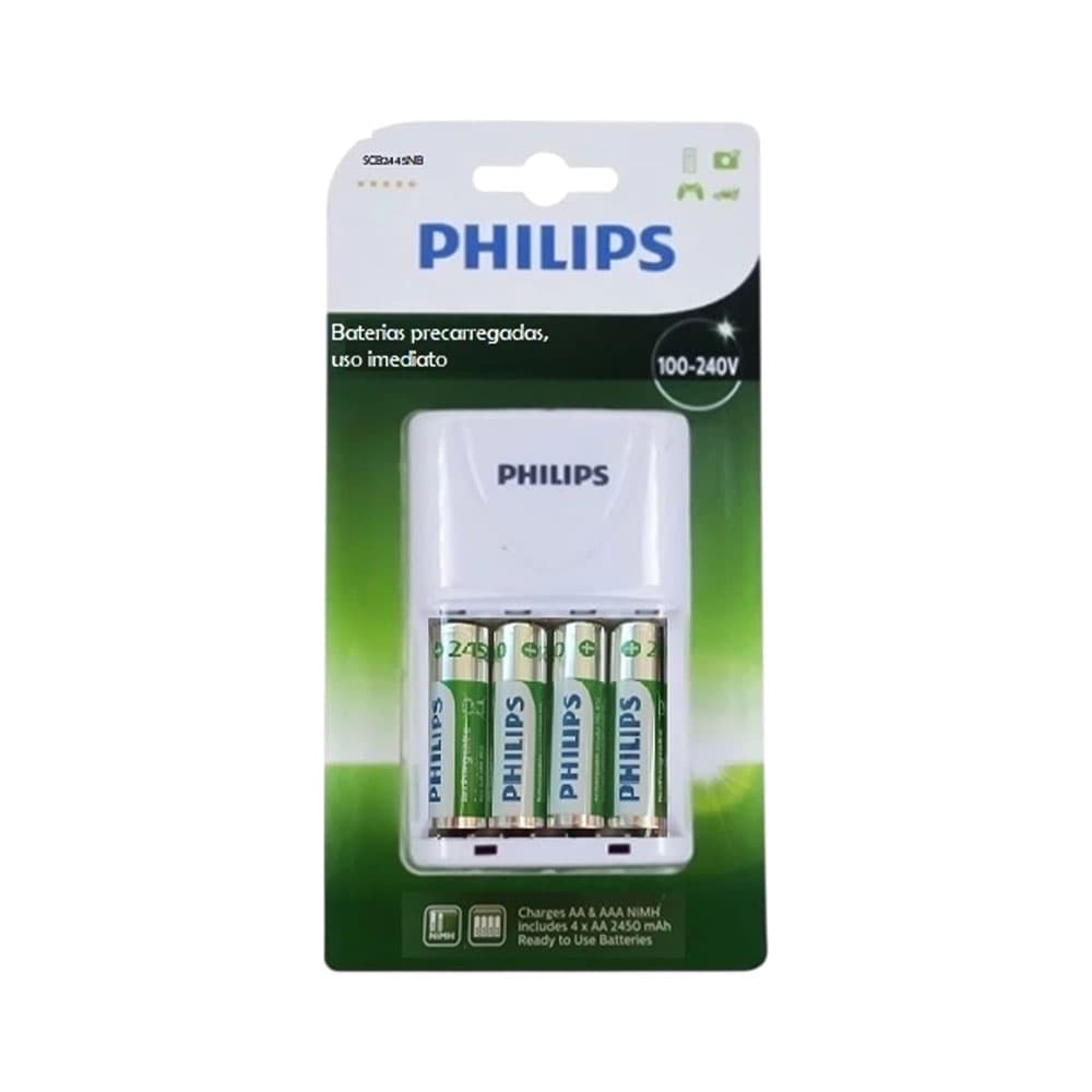 Philips Cargador SCB2445 Nb Incluye Cuatro Pilas Aa Mah Bivolt